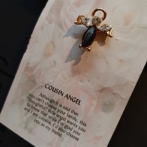 Black Birthstone Angel Cousin Pin